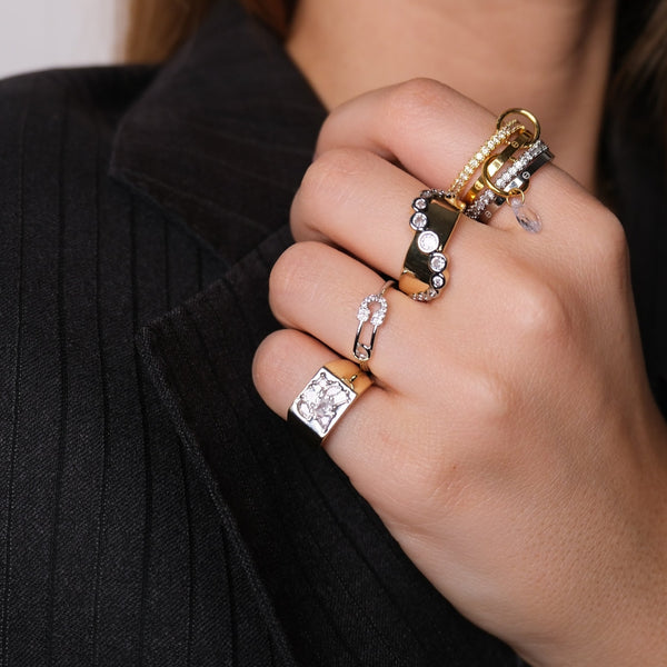 Mini Safety Pin Yüzük