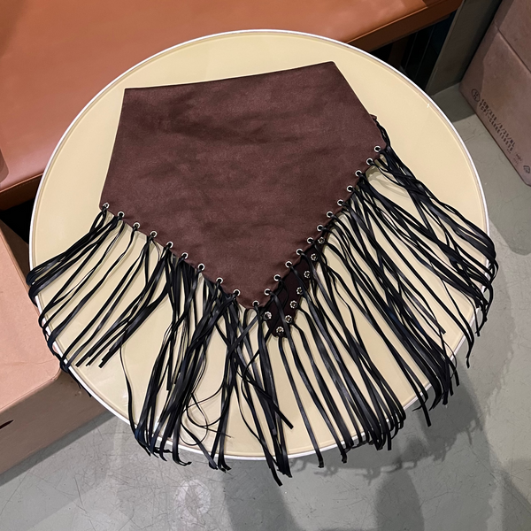 Sahara Püsküllü Fular Kahve