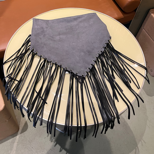 Sahara Püsküllü Fular Antrasit